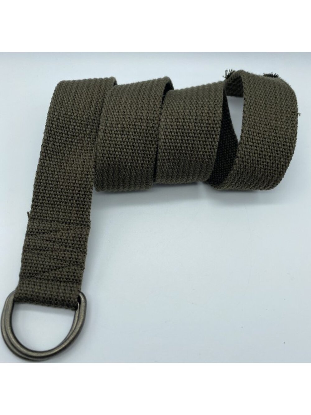 Unbranded Green D-Ring Belt Men's Size M – 39" Length – Canvas Casual Adjustable